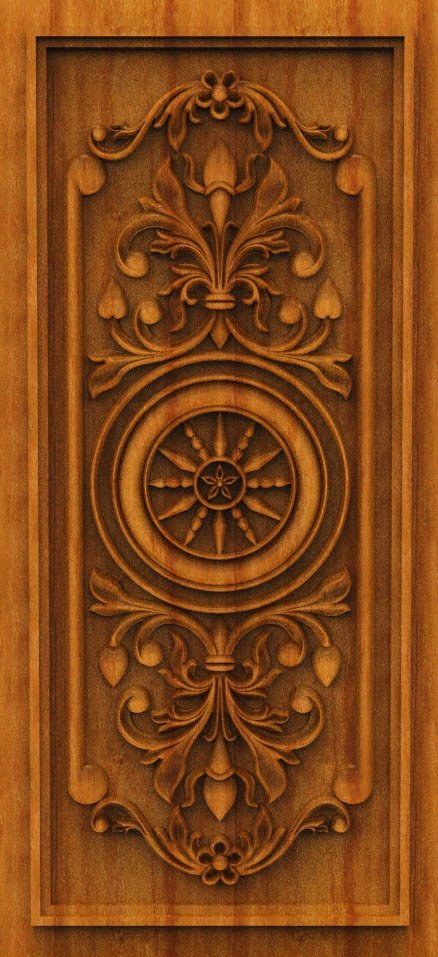 3D DOOR - OAK-49 Classical Floral Medallion Decorative Panel